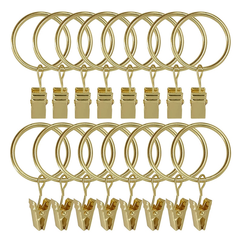 40PCS Curtain Rings with Clips, Strong Drapery Clips Hooks on Tension