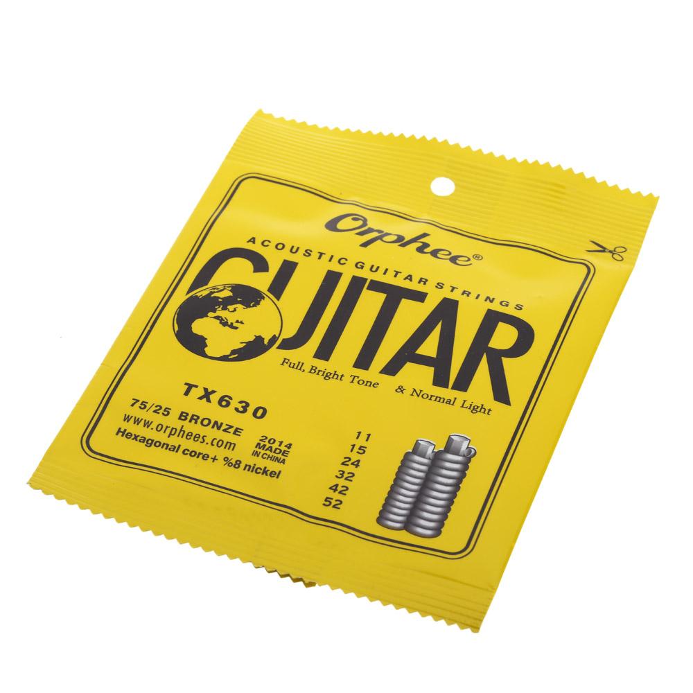 [okoogee]【Hot Sale】Orphee TX630 Acoustic Guitar Strings (.011-.052) 75/25 Phosphor Bronze