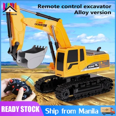 New 1:24 RC Truck 2.4G Wireless Remote Control Excavator Rechargeable Simulation Excavator With Metal Shovel Lights Sounds