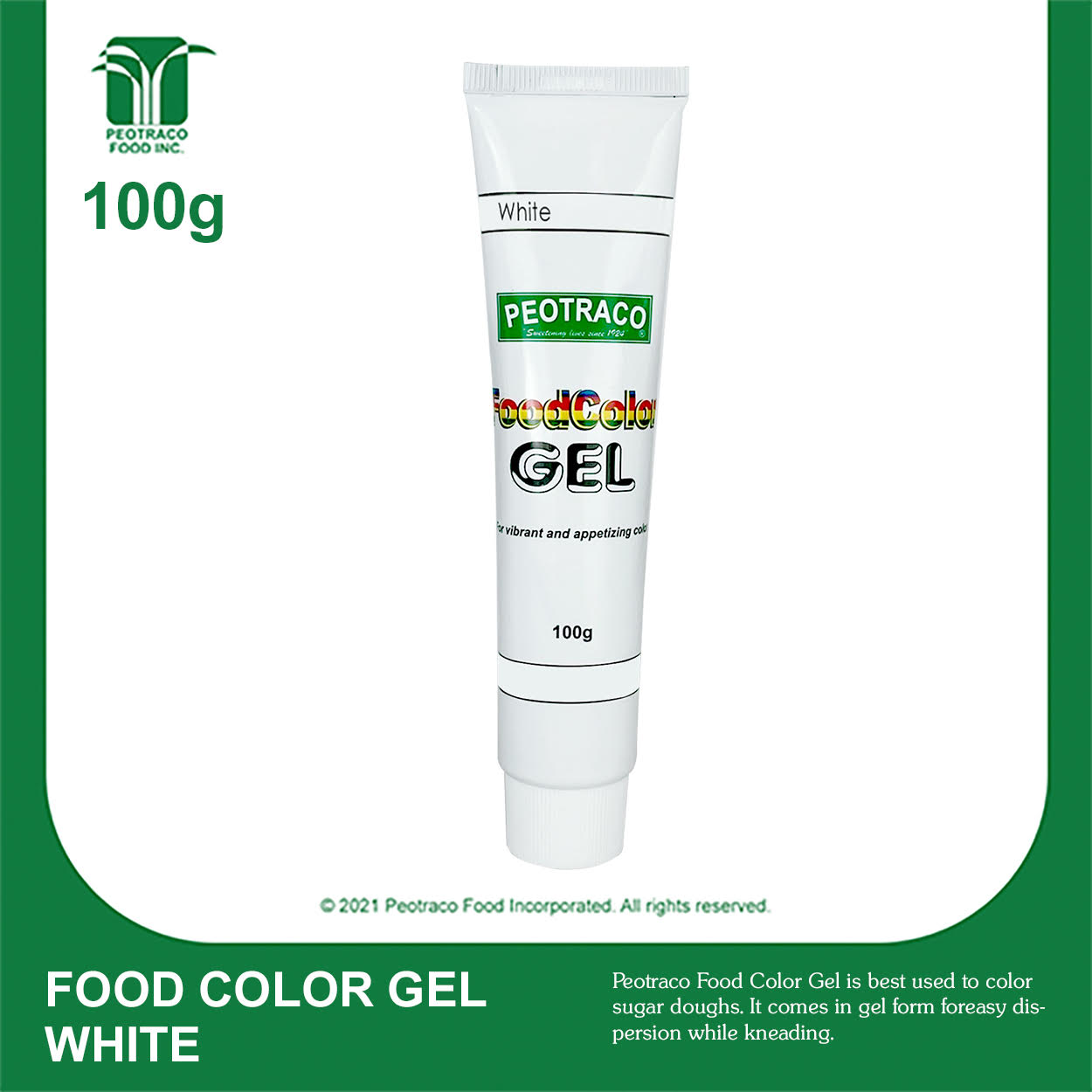 Peotraco Food Color Gel (100g) - White | Lazada PH