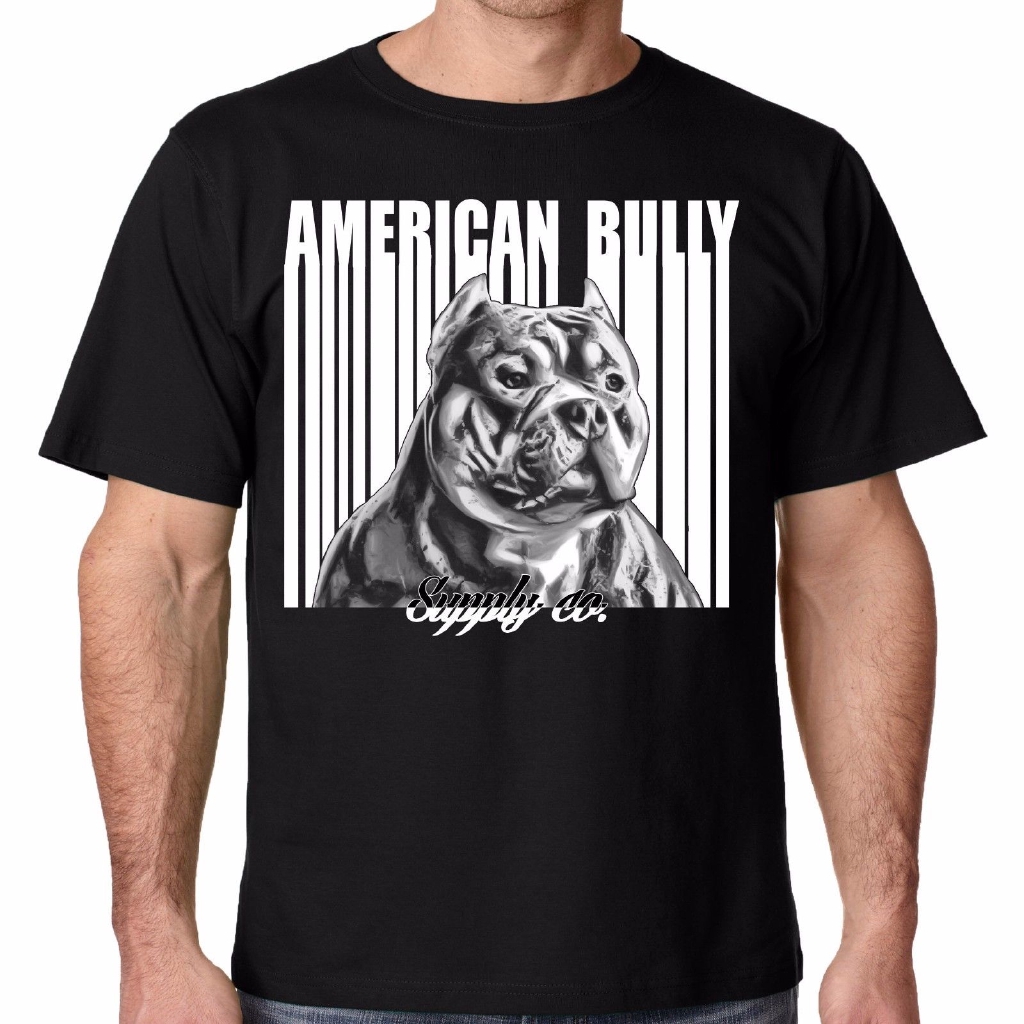 Vintage Style American Bully Silhouette Dog Owner Men's Fashion T ...