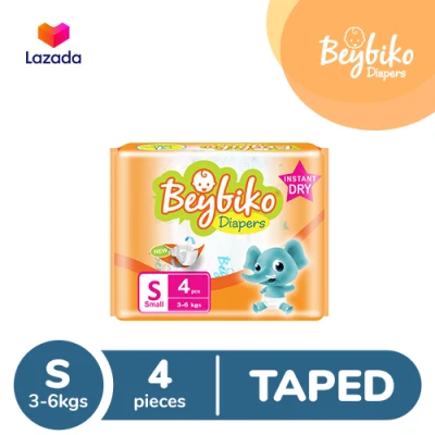 Beybiko Diapers Small (3-6 kg) - 4 pcs Travel Pack - Taped Diapers