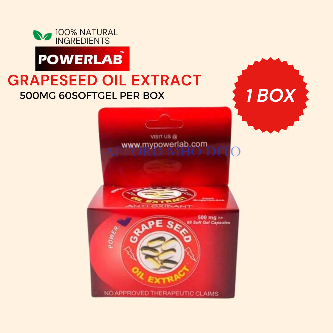 ORIGINAL Powerlab Grapeseed Oil Extract 500 mg 60 Softgel Capsules