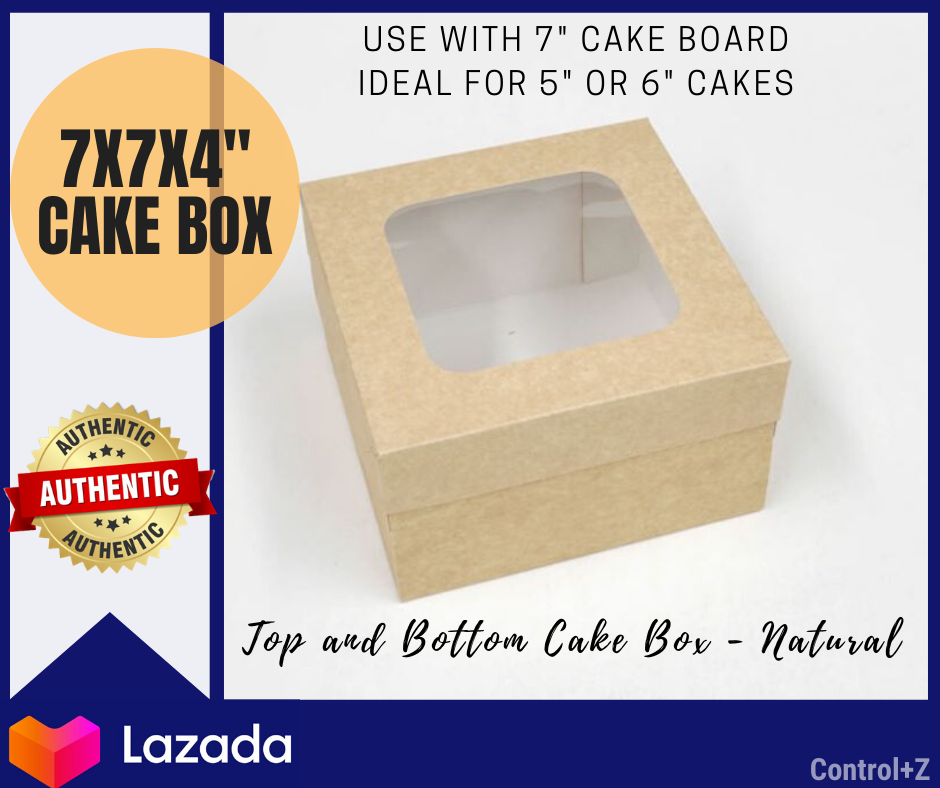 7 x 7 x 3 inch Glued Sides Recyclable Cake Box - Envior Packaging Ltd