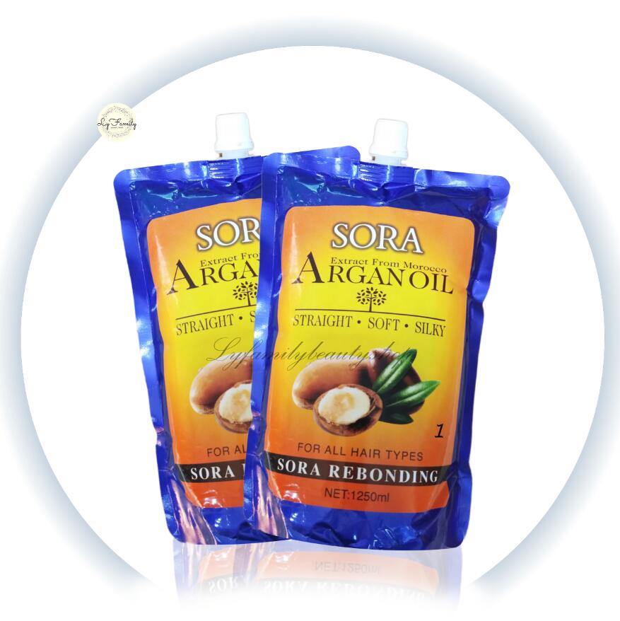 Sora Argan Hair Rebonding Cream Set Straightener Creamion perm 1250ml