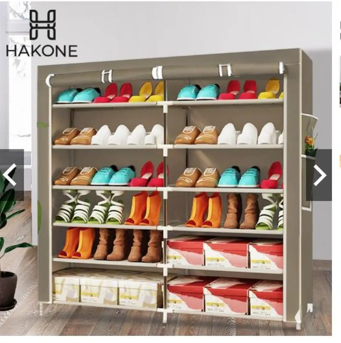 Hakone 6 Layer Shoe Rack Organizer Up To 42 Pairs Storage Cabinet Cover Pockets Waterproof Lazada Ph