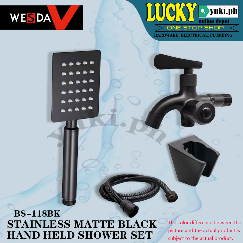BS118BK WESDA MATTE BLACK STAINLESS HAND HELD SHOWER SET Lazada PH