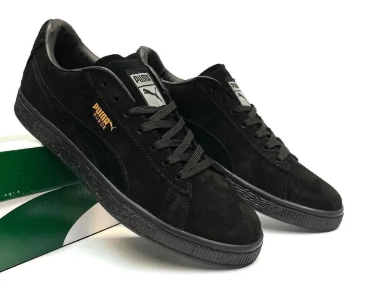 puma suede black gold