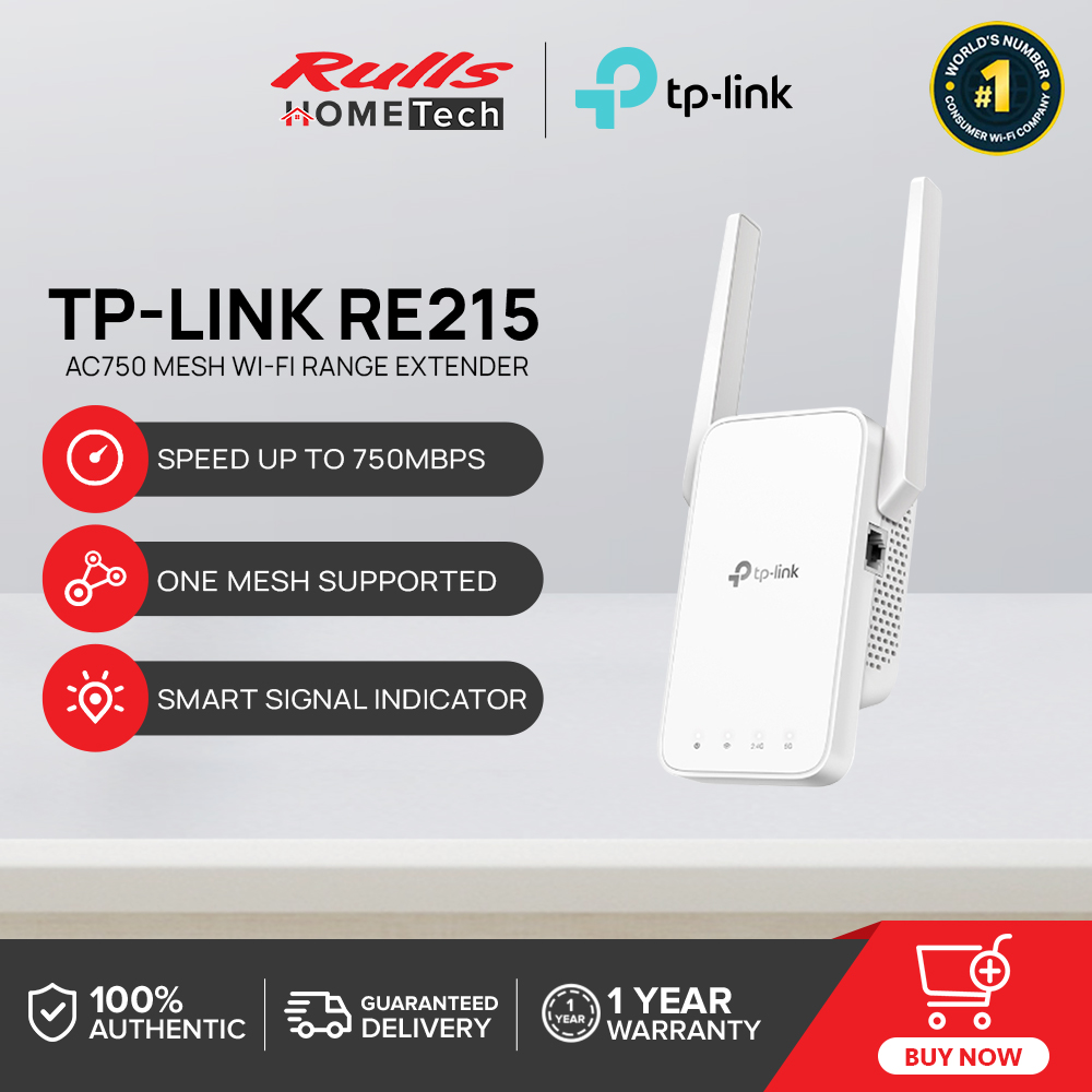 TP-Link RE215 AC750 OneMesh Dual Band Wi-Fi Range Extender, WiFi Repeater, WiFi Booster