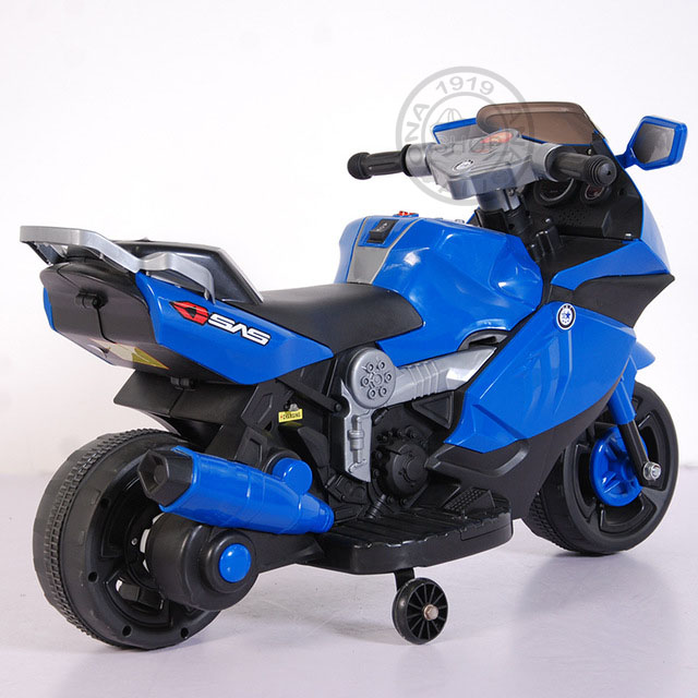 blue kids motorbike