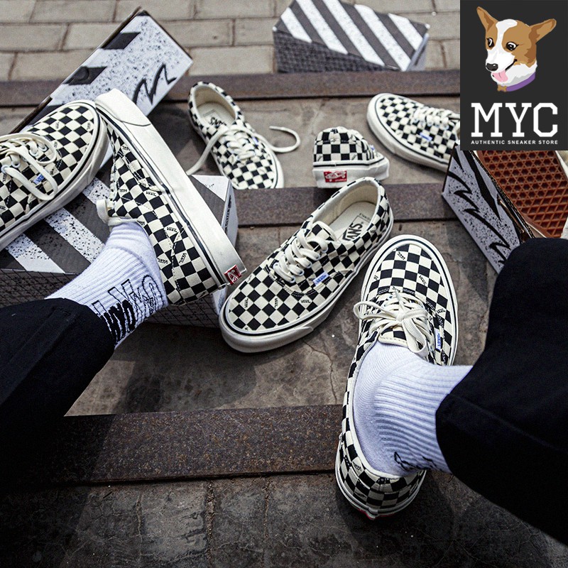 vans vault checkerboard on feet