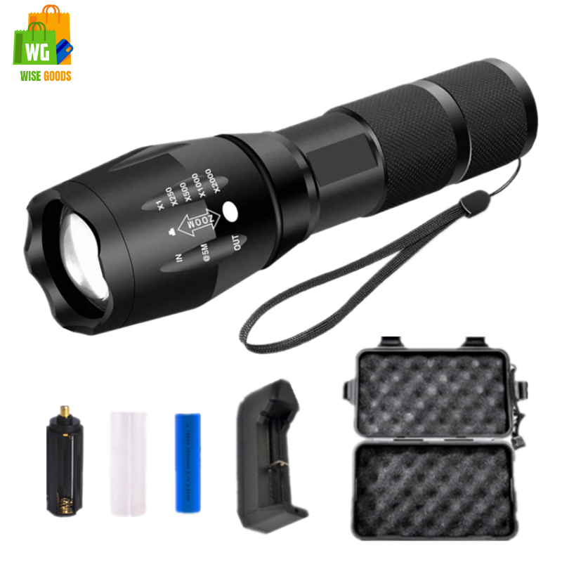 SALE 】Wise Goods Super Durable Ultrabright High Powered 60x Brighter  Tactical Flashlight Complete SET LED Flashlight Water Resistant  Rechargeable Flashlight Torch Lamps Powerful Outdoor Hunting Lighting  Telescopic Military Grade Lazada PH