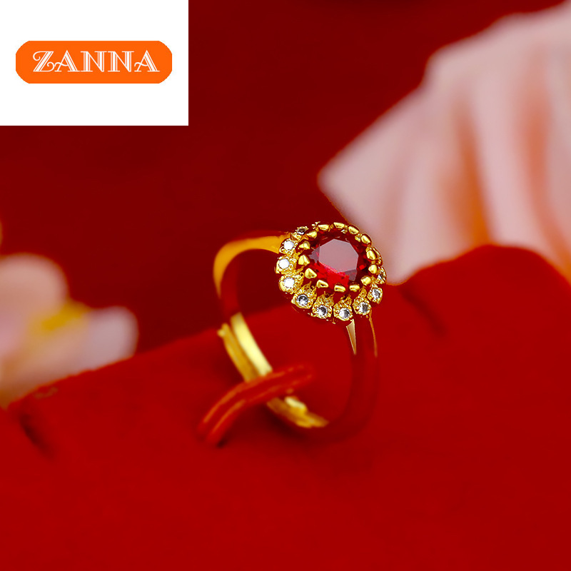 18k gold สร้อยคอผู้หญิง little daisy gem ring earrings three piece set