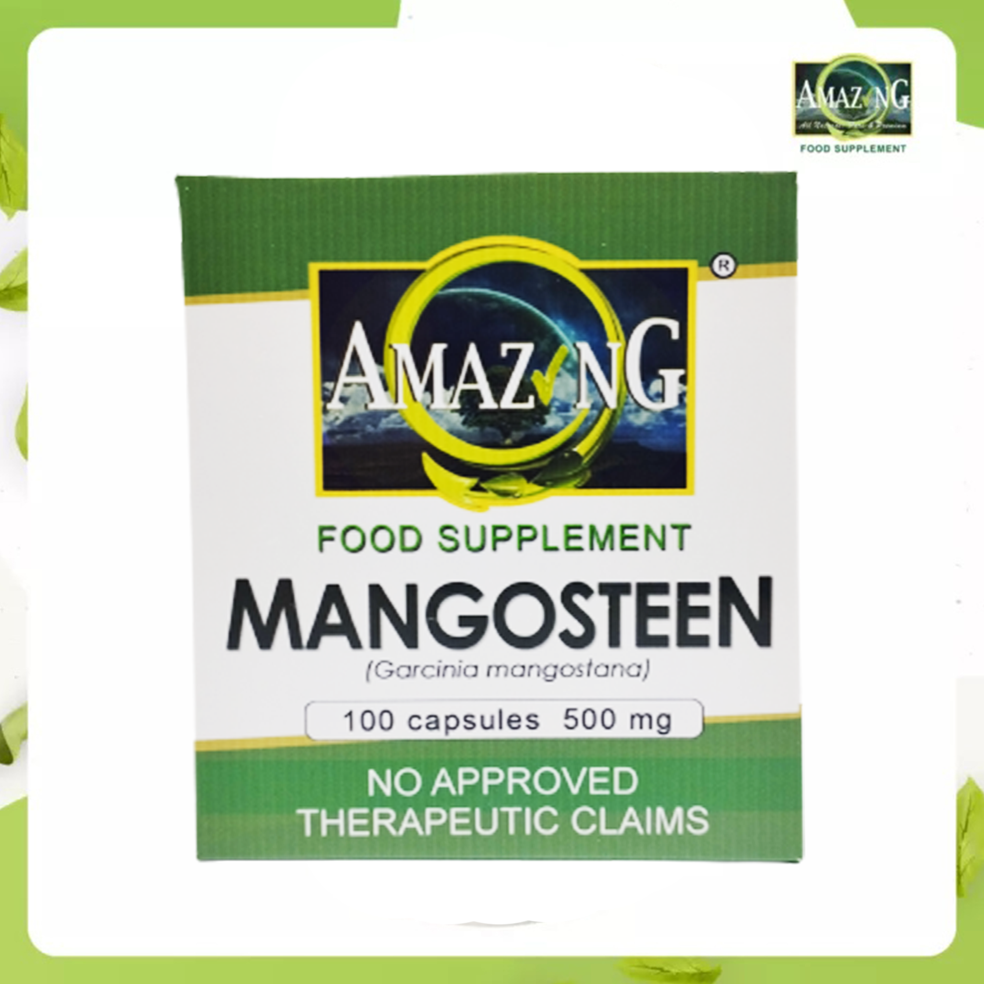 Mangosteen Capsules Box of 100 Amazing Food Supplement Mangosteen 500mg Capsules from