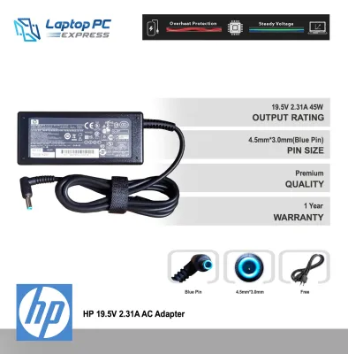 HP Laptop Charger Adapter 19.5V 2.31A 4.5mm x 3.0mm for HP Probook 440 G8, HP Probook 450 G8