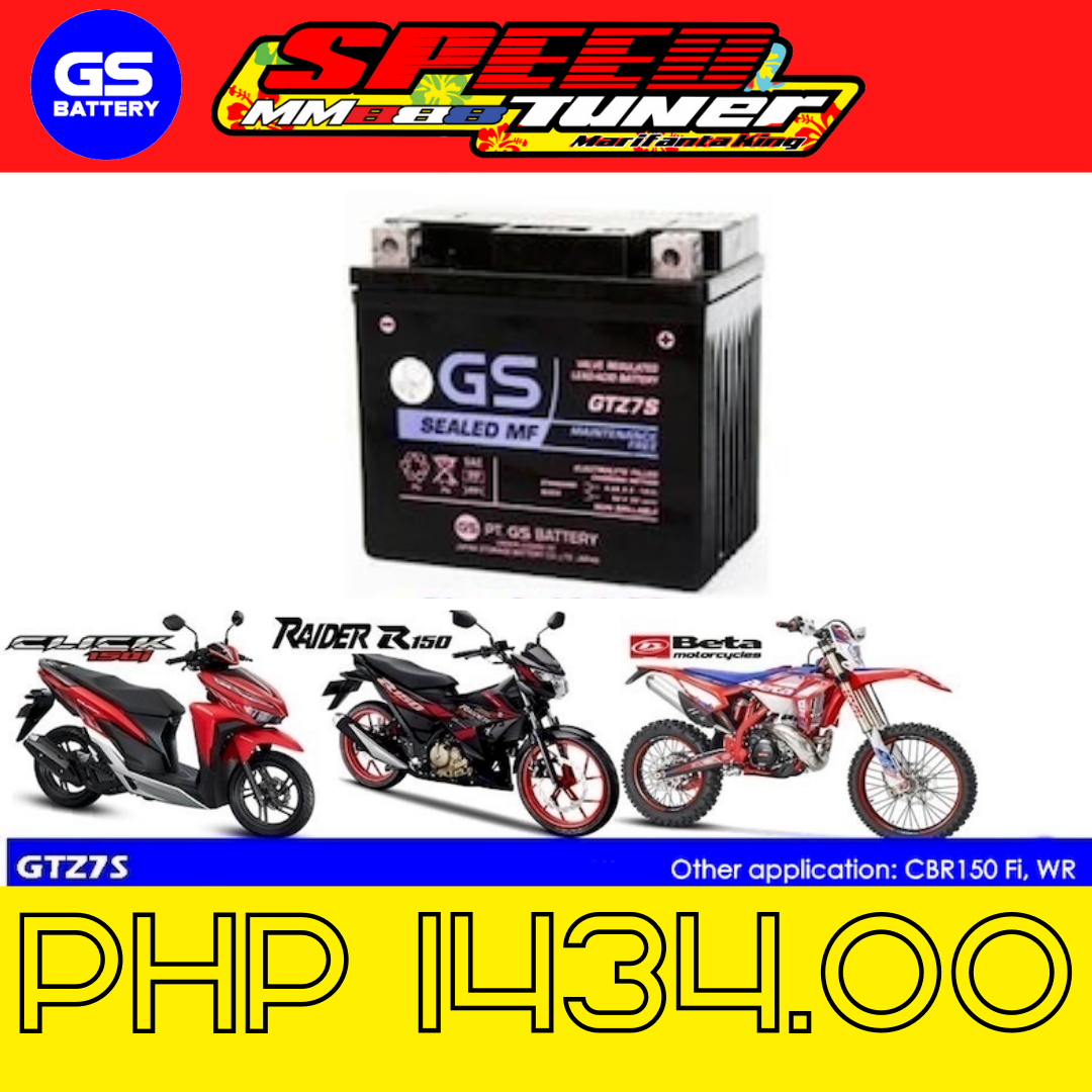 GS Battery for CLICK 15Oi, RAIDER 150, /BETA MOTORCYCLES, CBR150 Fi, WR ...