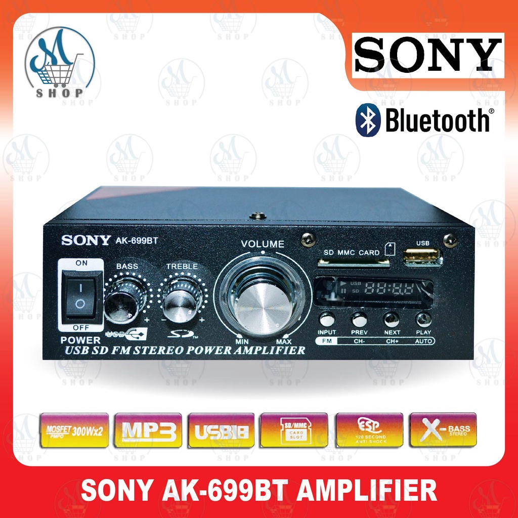 mini amplifier with bluetooth SONY AK699BT WITH USB SD BLUETOOTH FM