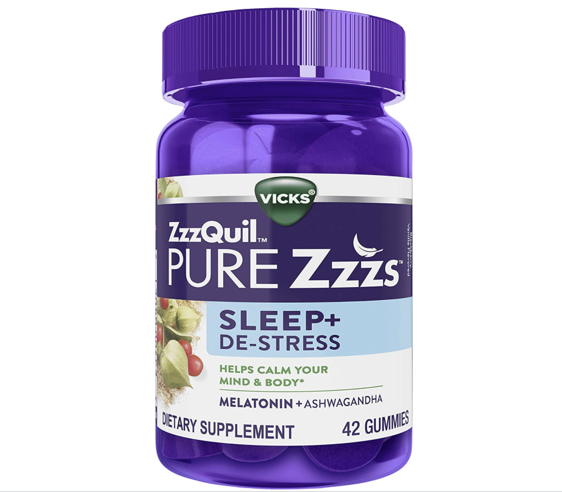 ZzzQuil PURE Zzzs, De-Stress & Sleep, Melatonin Sleep Aid with ...