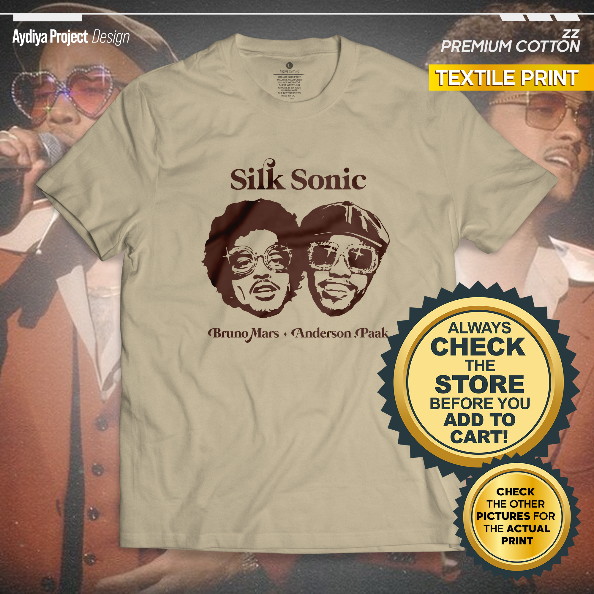 T Shirt for Men Bruno Mars Silk Sonic Shirt - MC - Aydiya Clothing