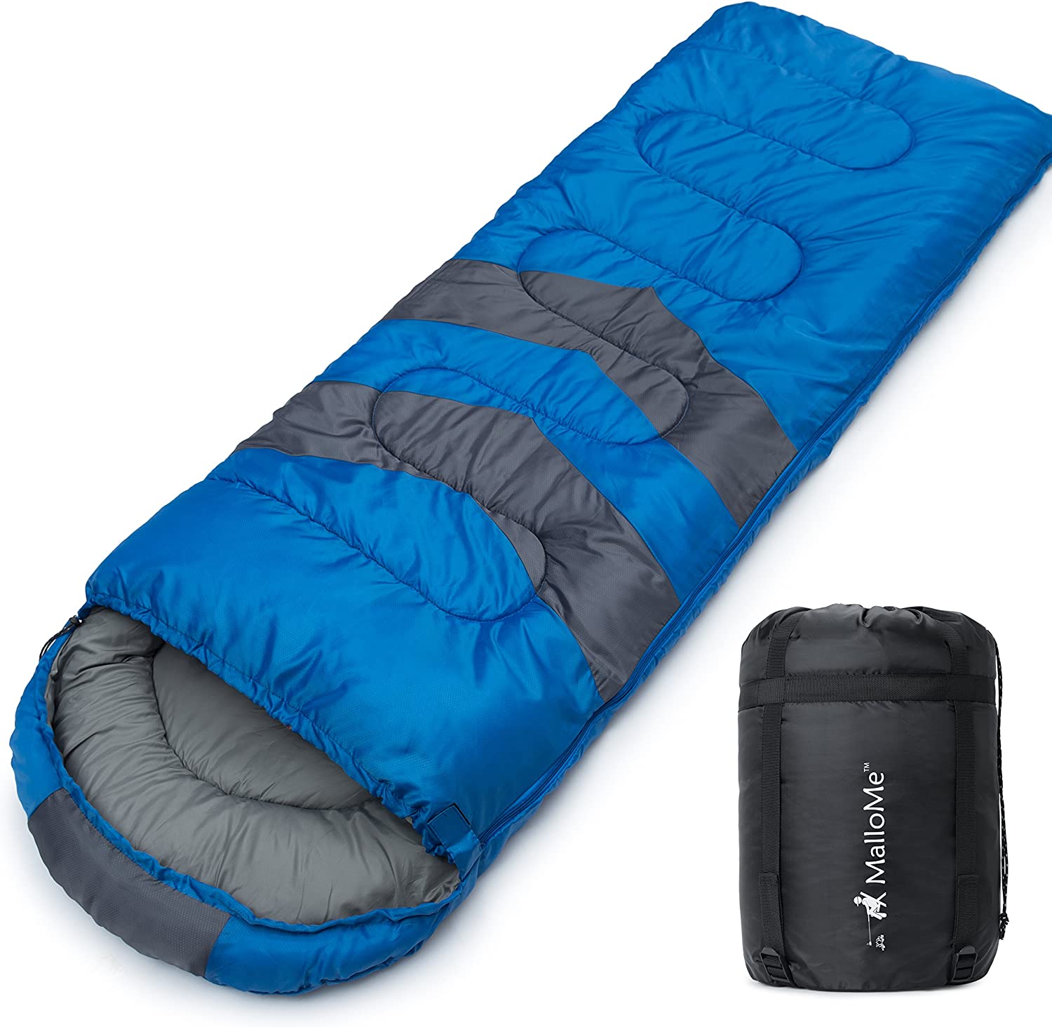 MalloMe Camping Sleeping Bag 3 Season Warm Cool Weather Summer 