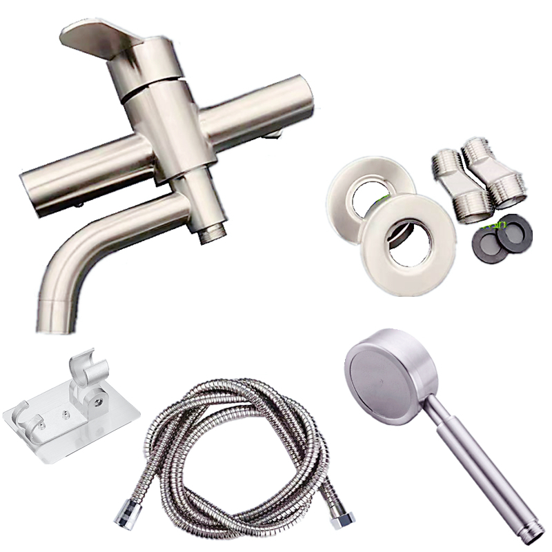 Stainless steel shower faucet hot and cold bathtub faucet into the wall