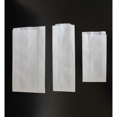 Hot Flat Bottom White - Brown Paper Bag 1000pcs (Small pouch)