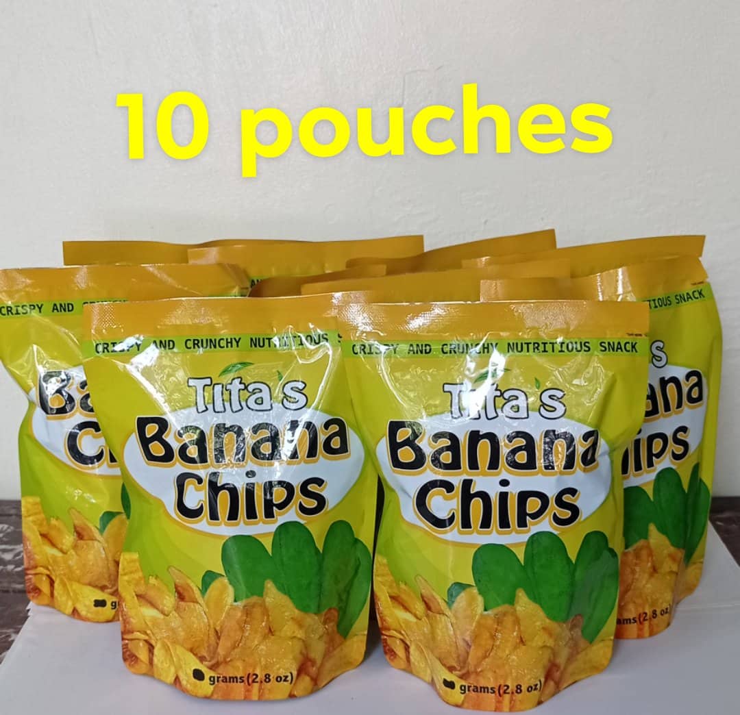 tita's banana chips in foil pack Bundle of 10's exp. 16Sept2023 Lazada PH