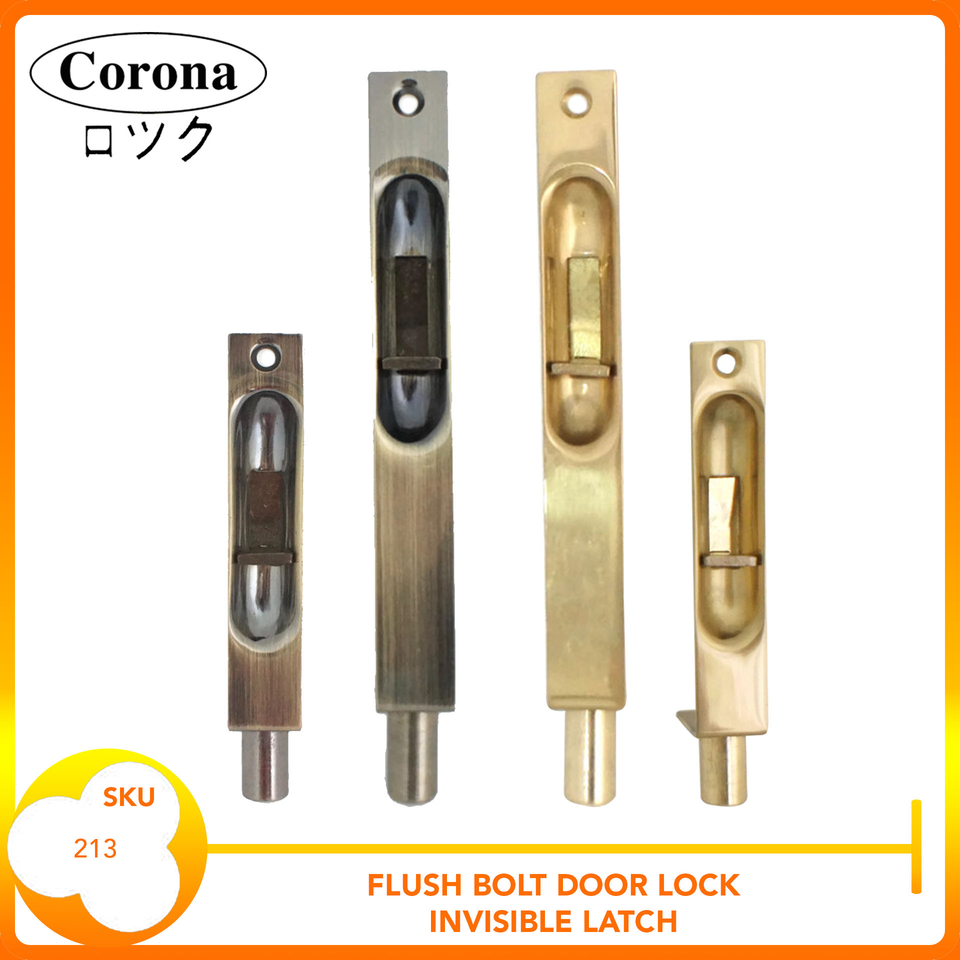 Brass Flush Bolt Door Lock Invisible Latch Antique Gold Lazada PH