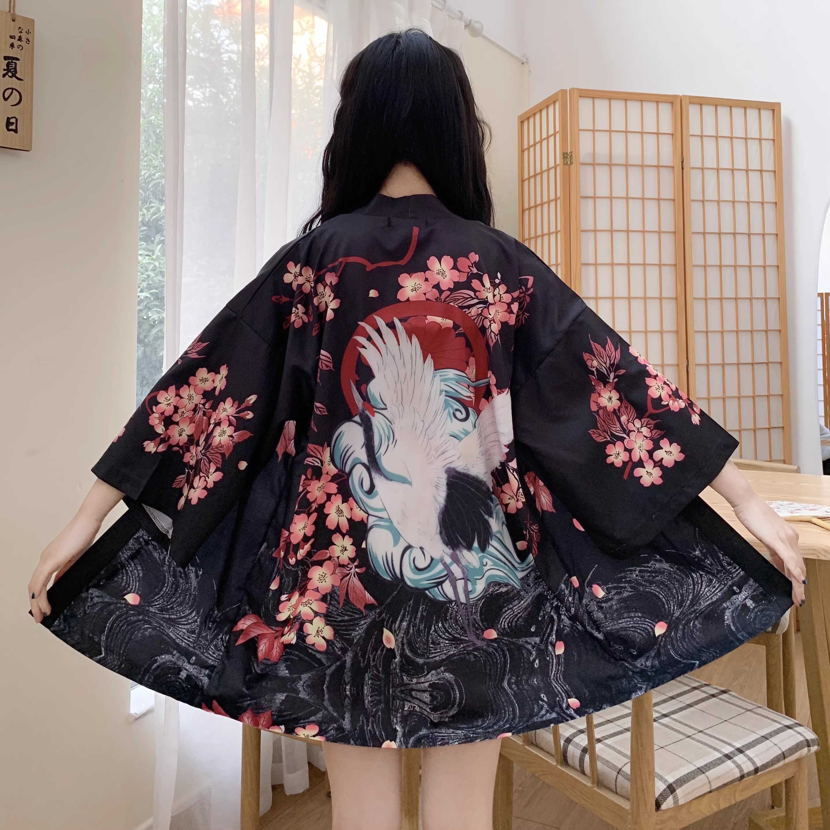 Womens Kimono 2025 New Oversized Long-sleeved Shirt Japanese Robe