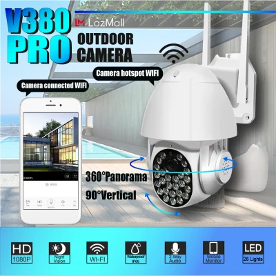 V380 Pro CCTV camera outdoor cctv Wireless WIFI Network Security Two-Way Audio cctv camera connect to cellphone Indoor Outdoor 1080p HD ip camera cctv Night vision outdoor cctv HD Dome IP Camera CCTV Security Camera Q26
