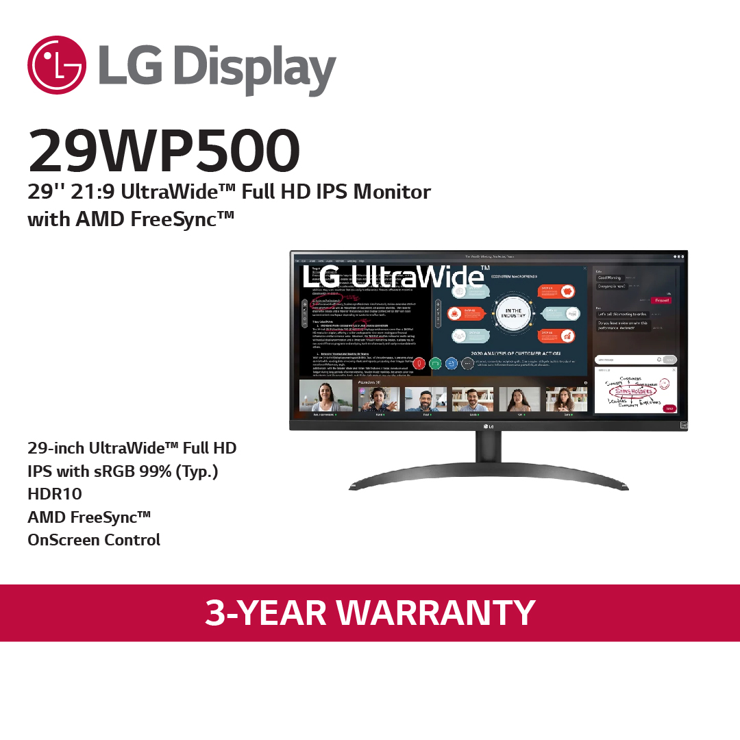 LG 29WP500-B UltraWide Monitor /29 inch / 2560 x 1080 Resolution