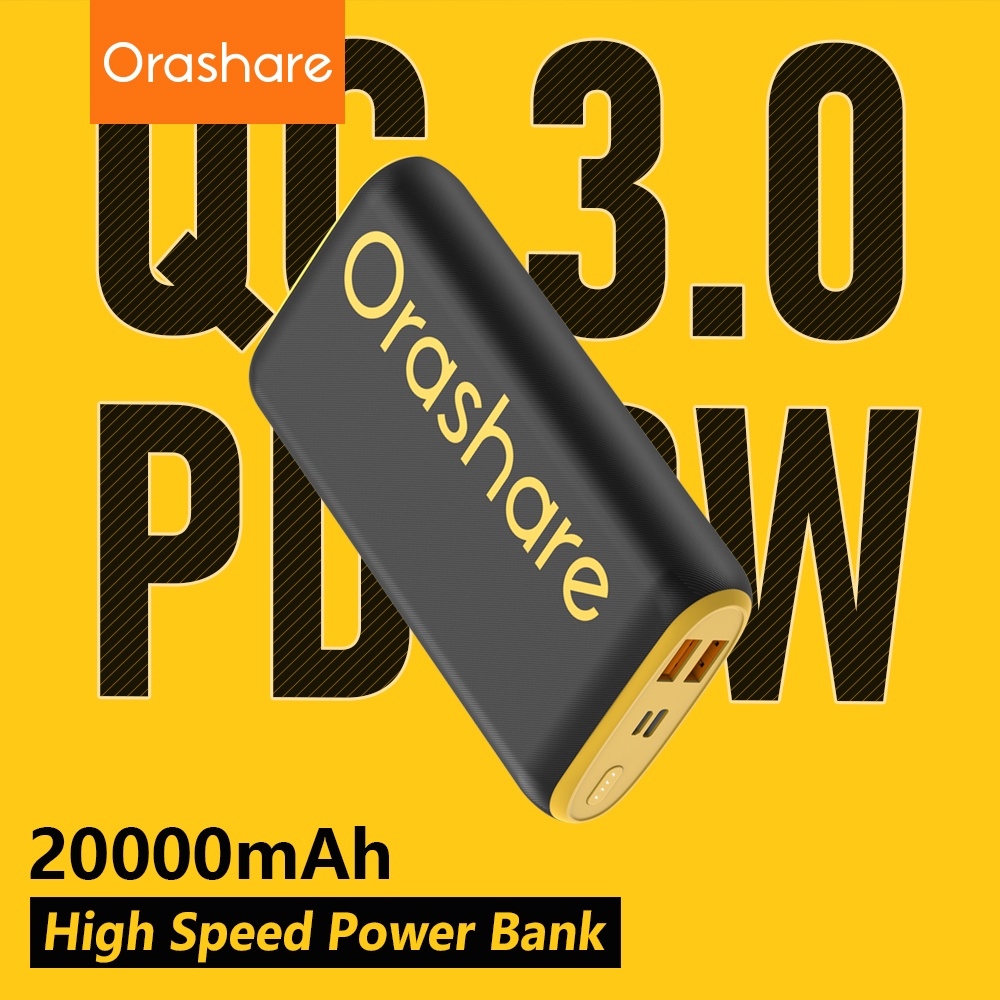 Orashare O20 20000mAh Powerbank Fast Charging Large Capacity Dual USB