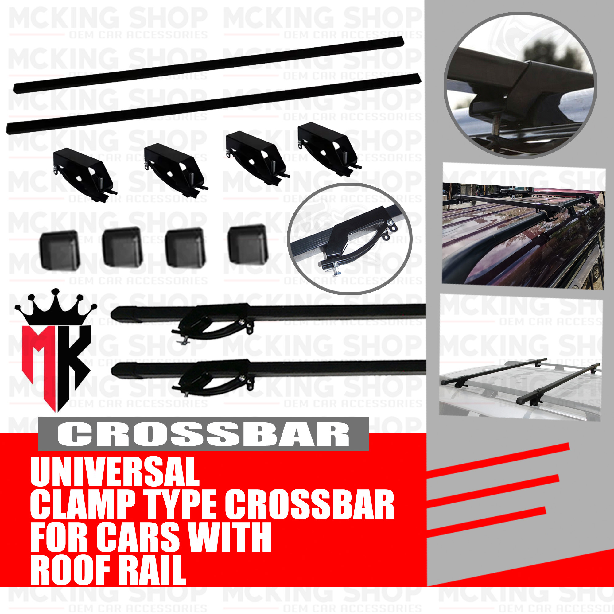 Universal Crossbar for CARS WITH ROOF RAIL (Clamp Type) Lazada PH