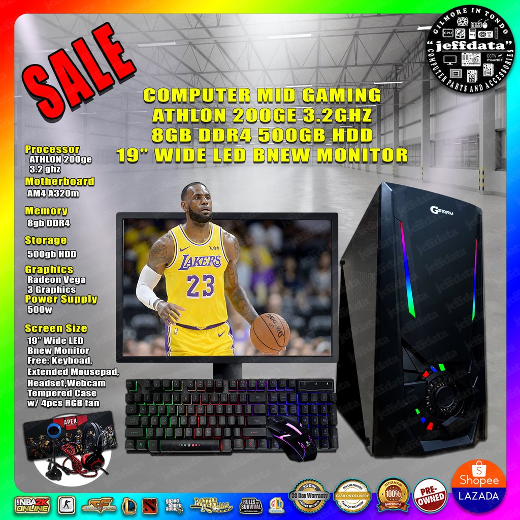 Cpu Computer set package AMD Athlon 200ge 3.2Ghz 8gb ddr4 500gb