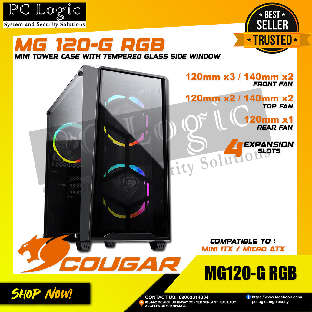 COUGAR MG120-G RGB MINI TOWER BLACK GAMING CASE TEMPERED GLASS