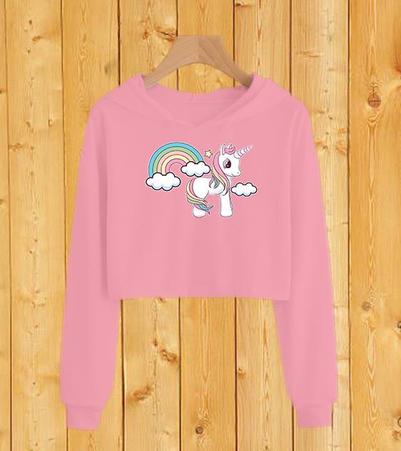 unicorn crop hoodie