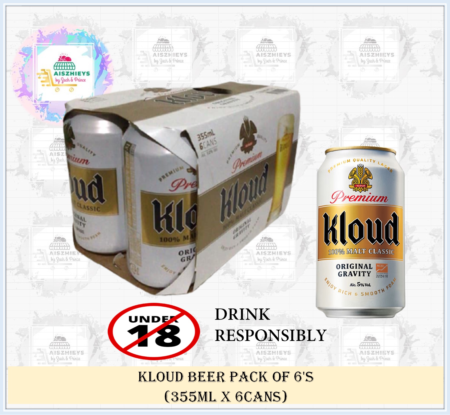 Lotte Kloud Beer 6pcs/pack (355mlx6cans) Lazada PH