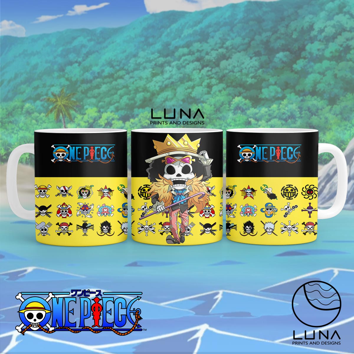 Mug One Piece Luffy Jinbe Vegapunk Chopper - 325 Ml, Céramique, Neuf Avec Boîte