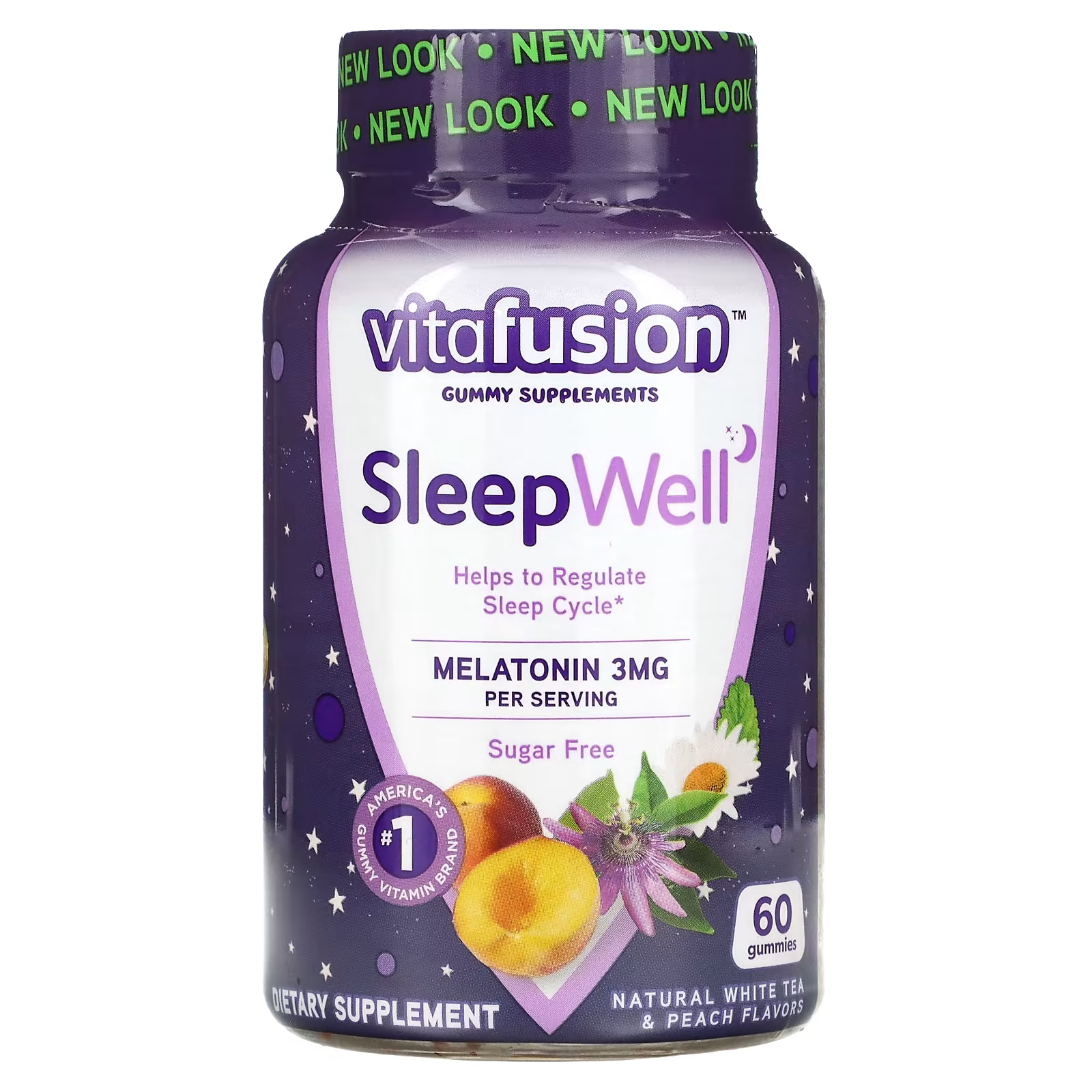 VitaFusion SleepWell Adult Sleep Support Natural White Tea & Peach 60