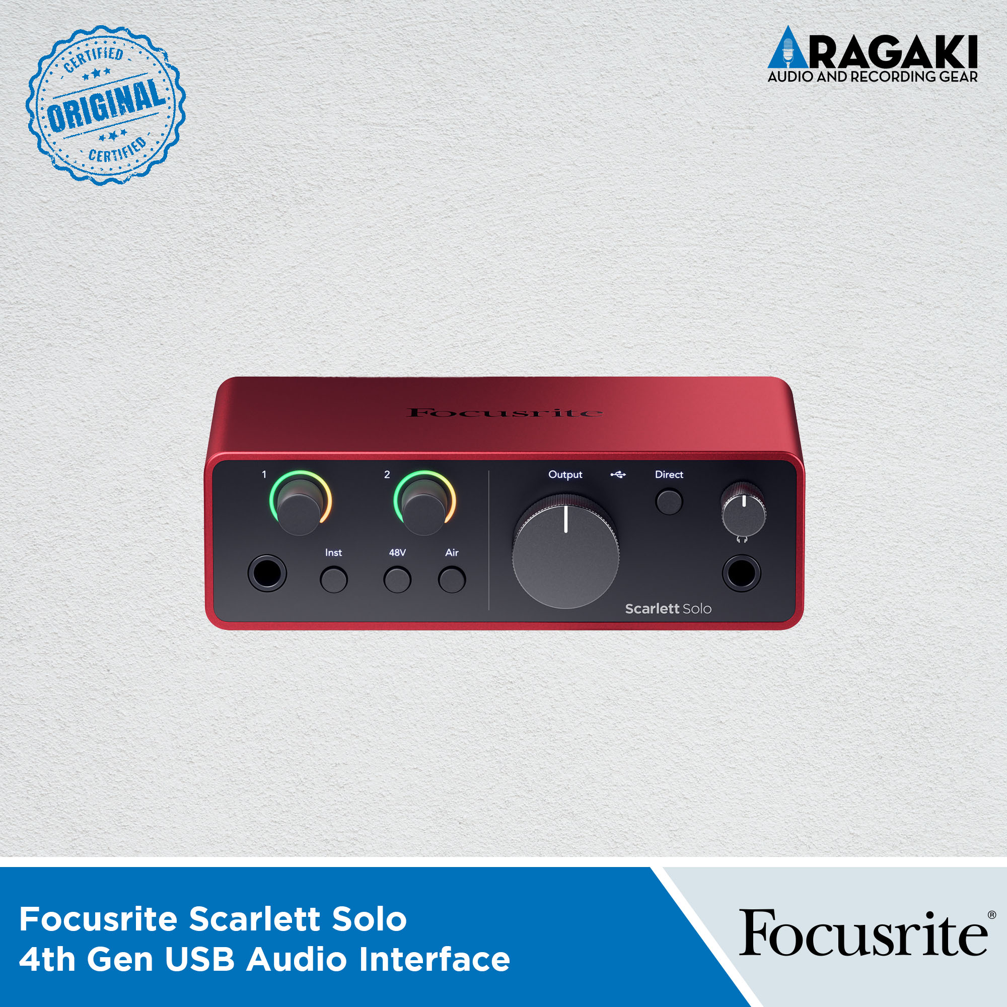 Focusrite Scarlett Solo - 2-in/2-out USB-C Audio Interface, 4th Gen