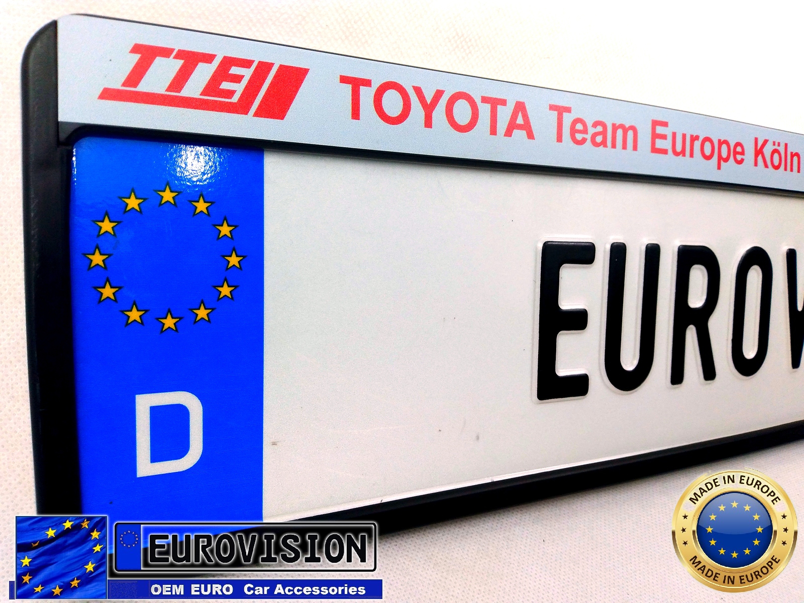 Toyota Team Europe TTE Euro Plate Holder 1 Piece Euro License Car