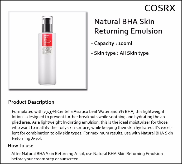 cosrx bha skin returning emulsion