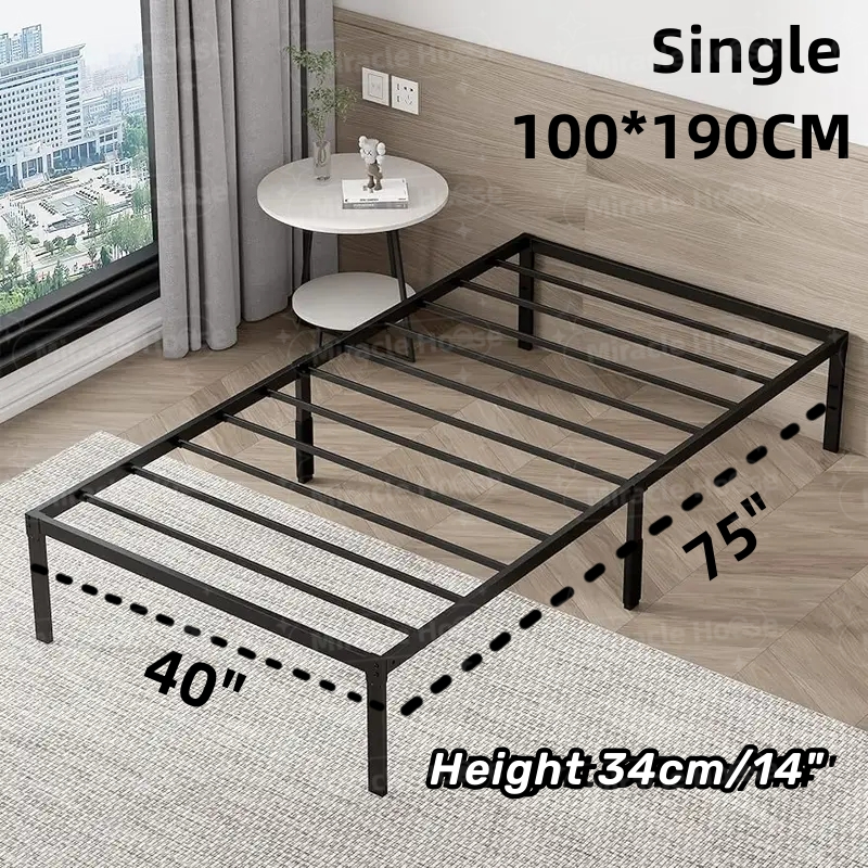 High Quality Metal Bed Frame Super Sturdy Frame Double Single Queen Bed ...