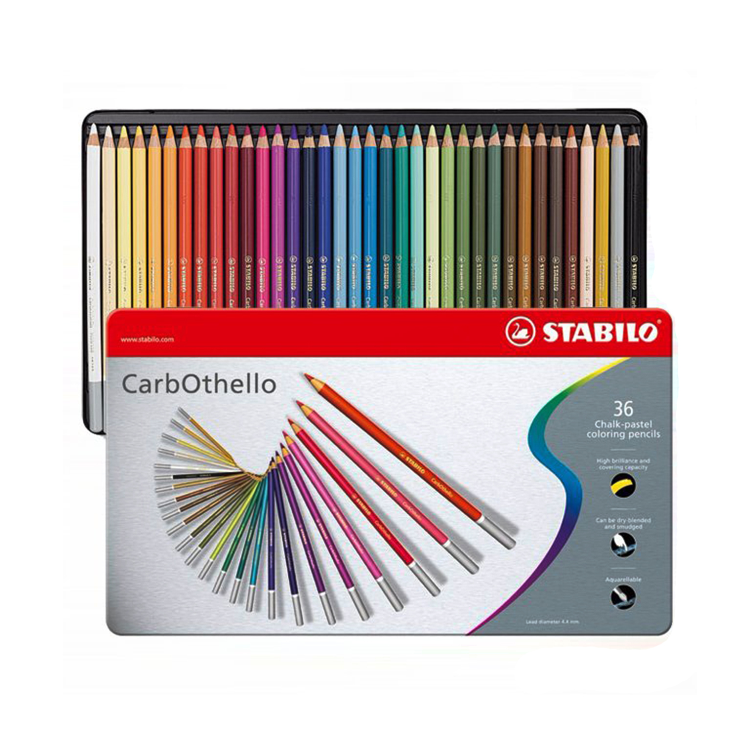 STABILO Carbothello Chalk Pastel Color Pencil Set in Metal Box for Drawing  Art Portrait Illustration