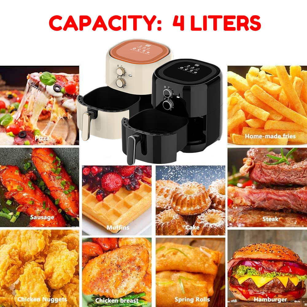 3D AF-4LM 4 Liters Non-stick Air Fryer Cream White - Ansons