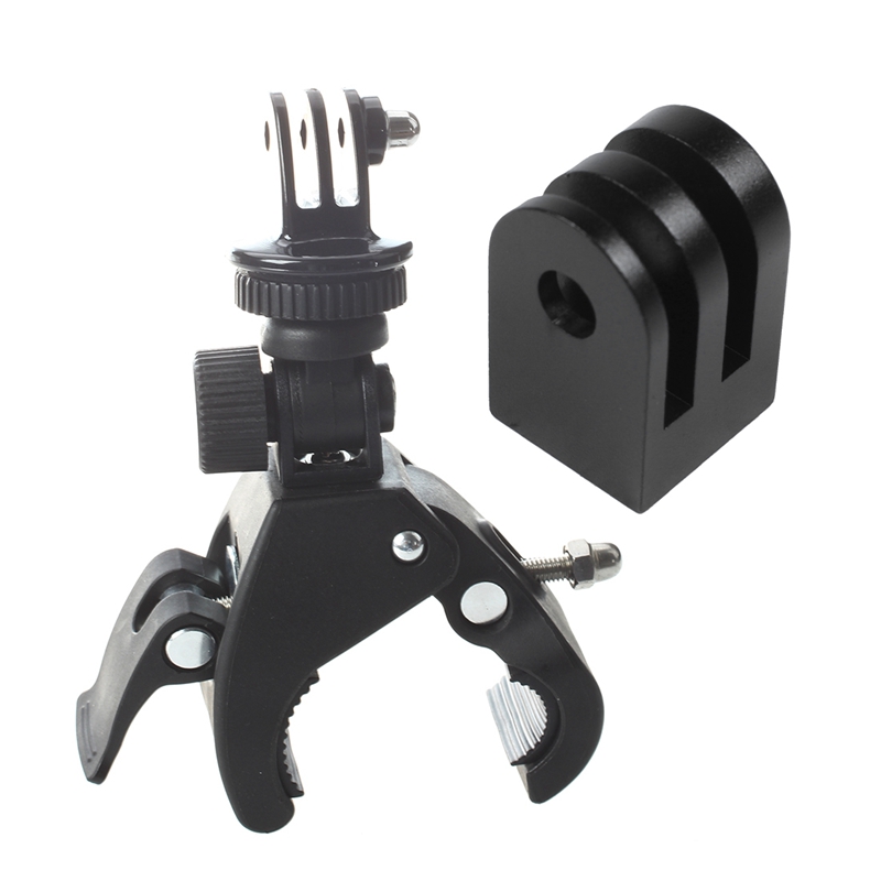 Camera Handlebar Seatpost Clamp Roll Bar Mount+Mounting Adapter with Tripod Mount Outdoor Sports Camera Base Adapter