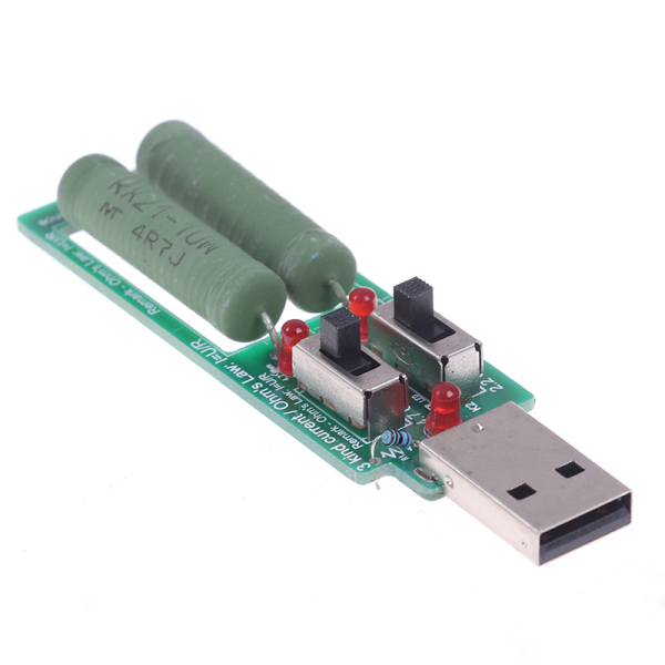<Còn Hàng> Máy Kiểm Tra Tải Điện Tử Dc Điện Trở USB Có Công Tắc Dung Lượng Pin 5V 1A 2A 3A