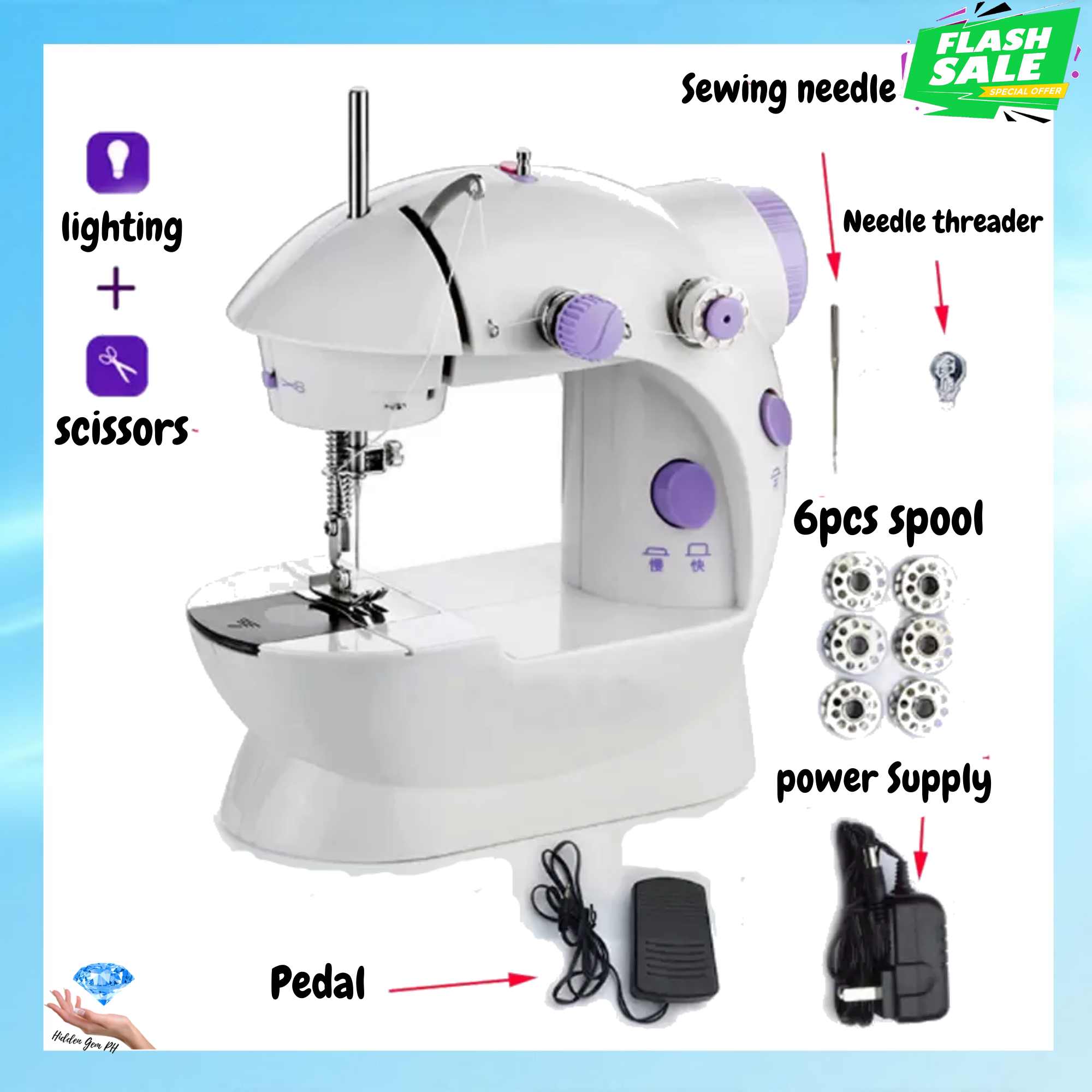 for Fabric Cloth Handicrafts Home Travel Use Sewing Machine Mini Portable Handle Electric Sewing Machine for Beginners Adult,Household Quick Repairing Tool with Conventional Kit