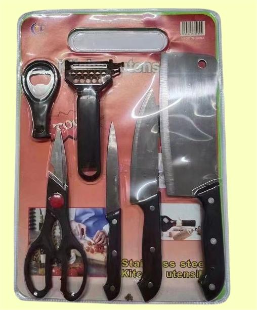 Kitchen knife 6 in 1 806 stainless steel kitchen knife set Tool six
