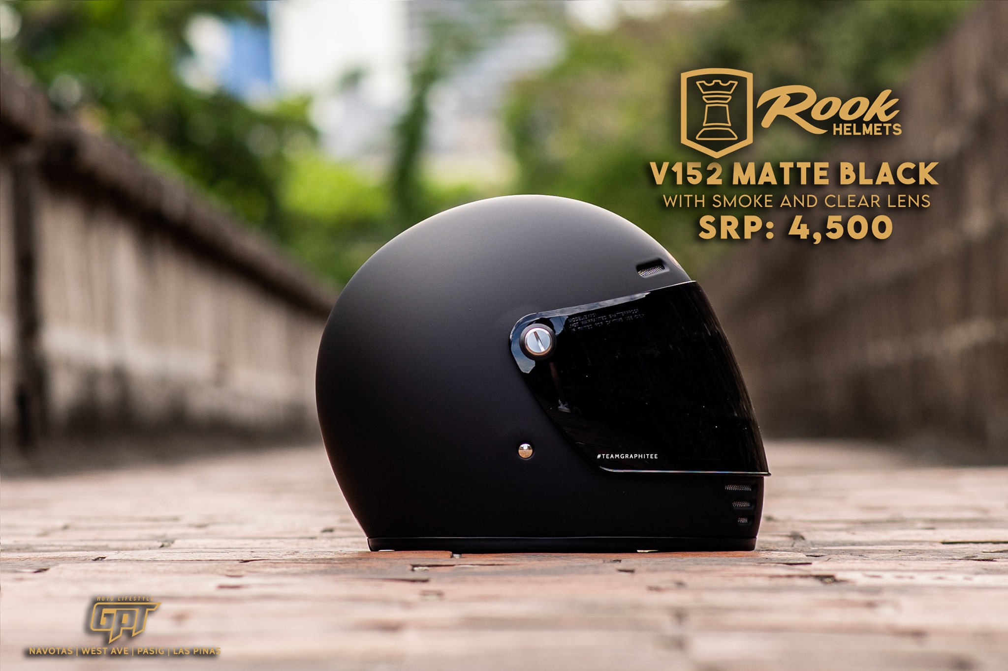 ROOK V152 MATTE BLACK Full-Face Matte Black Helmet Large Size